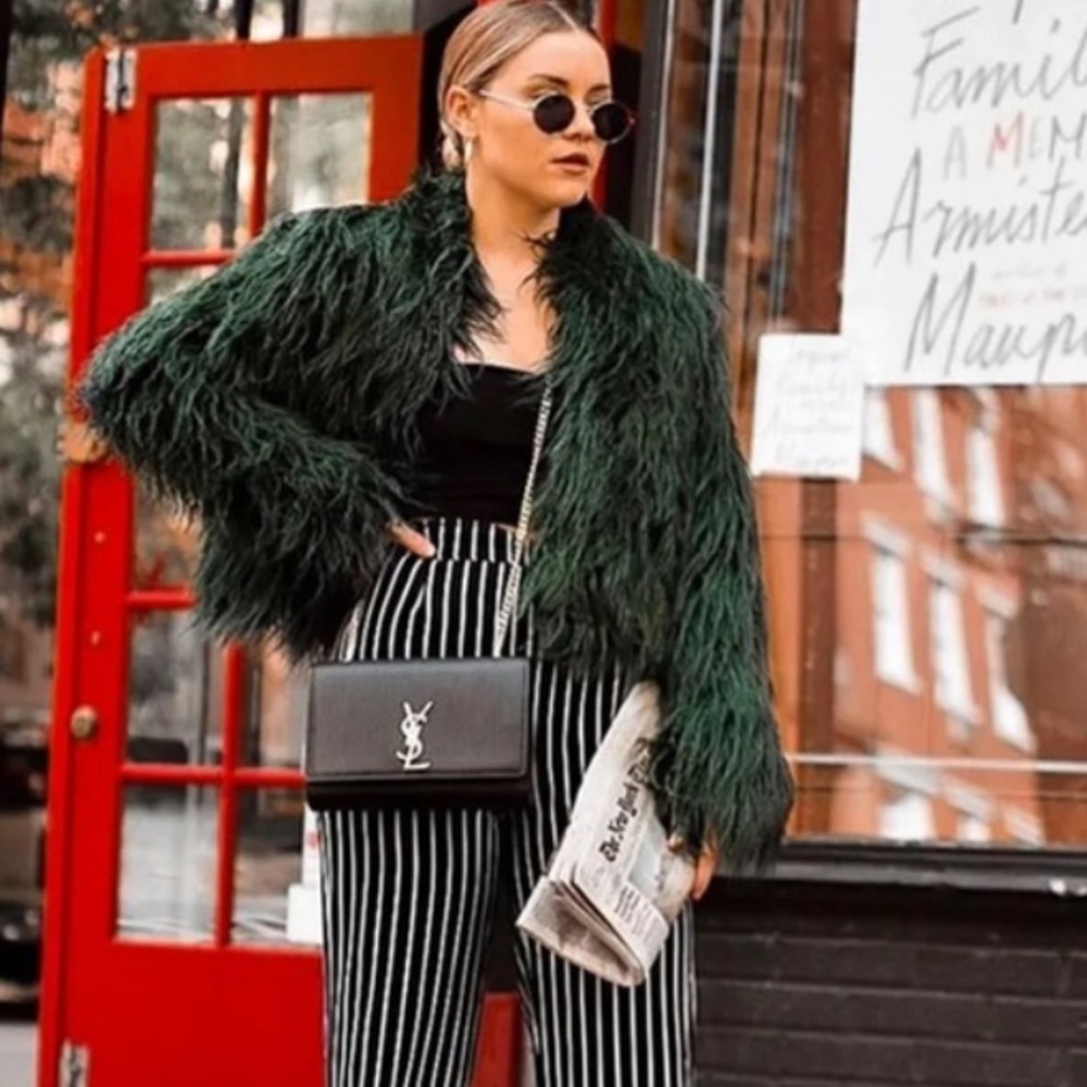 NWT Faux Fur Green Coat